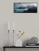 Paine Mountains and Pehoe Lake,Chile Poster och Canvastavla