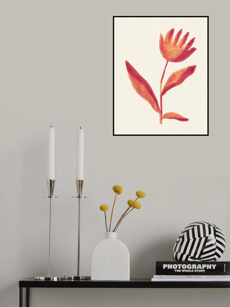 Linocut Flower / Viva Magenta Poster och Canvastavla