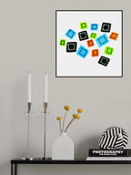 Multicolor Squares Scattered Poster och Canvastavla
