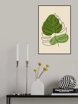 Abstract One Line Leaf Drawing Ii Poster och Canvastavla