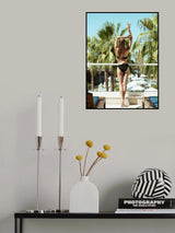 attractive woman in black bikini on summer vacation Poster och Canvastavla