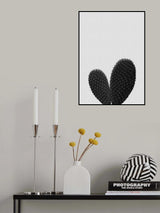 Heart Cactus Black & White Poster och Canvastavla