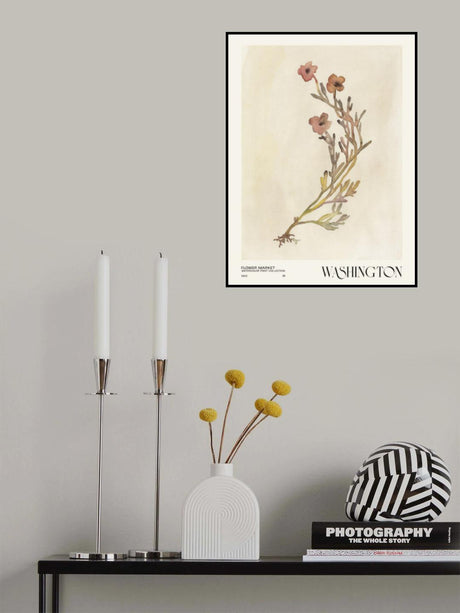 Watercolor print collection. Flower market - Washington Poster och Canvastavla