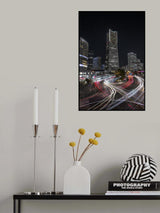 Night view of Yokohama Poster och Canvastavla