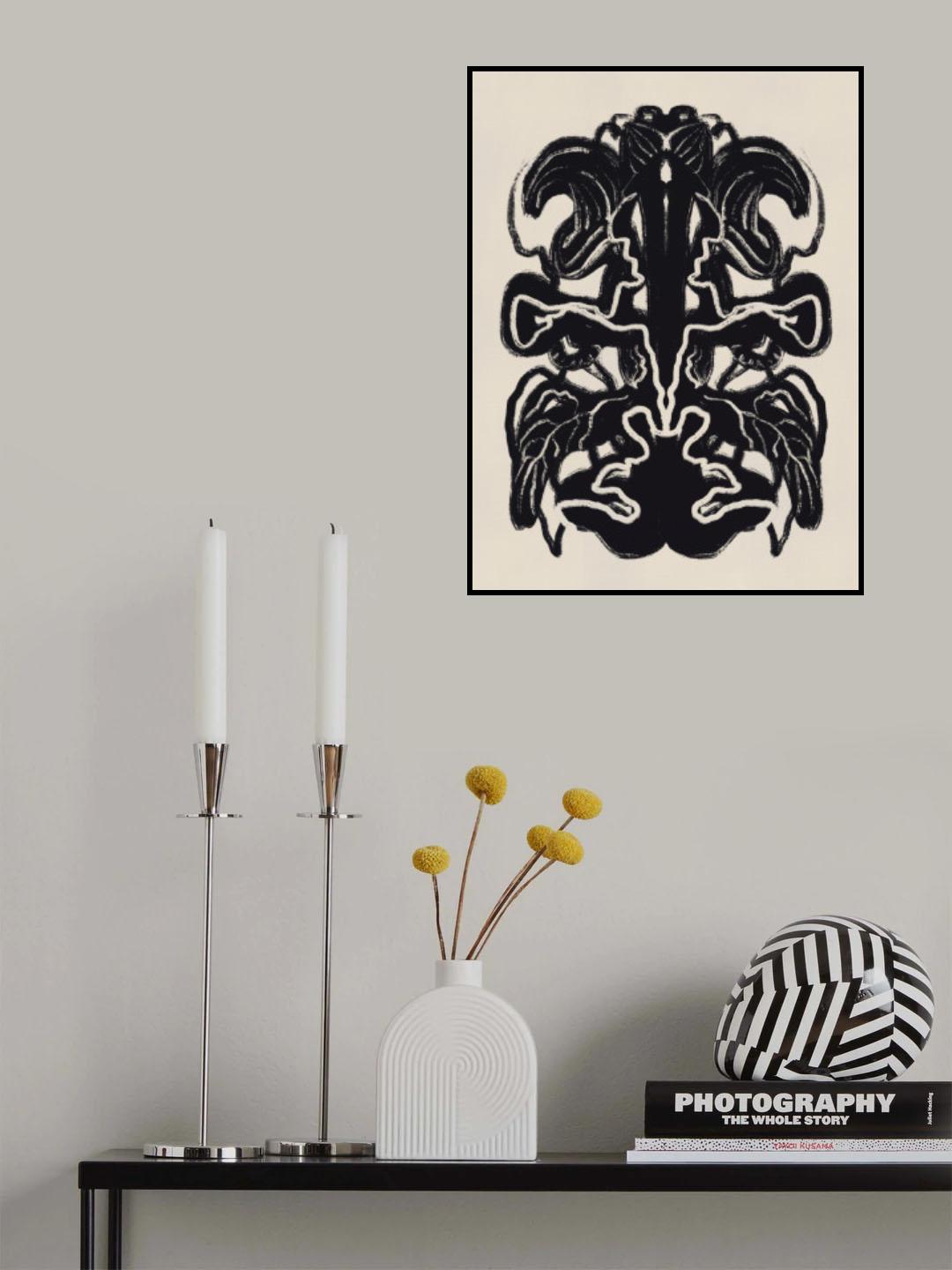 Plant Inkblot Poster och Canvastavla