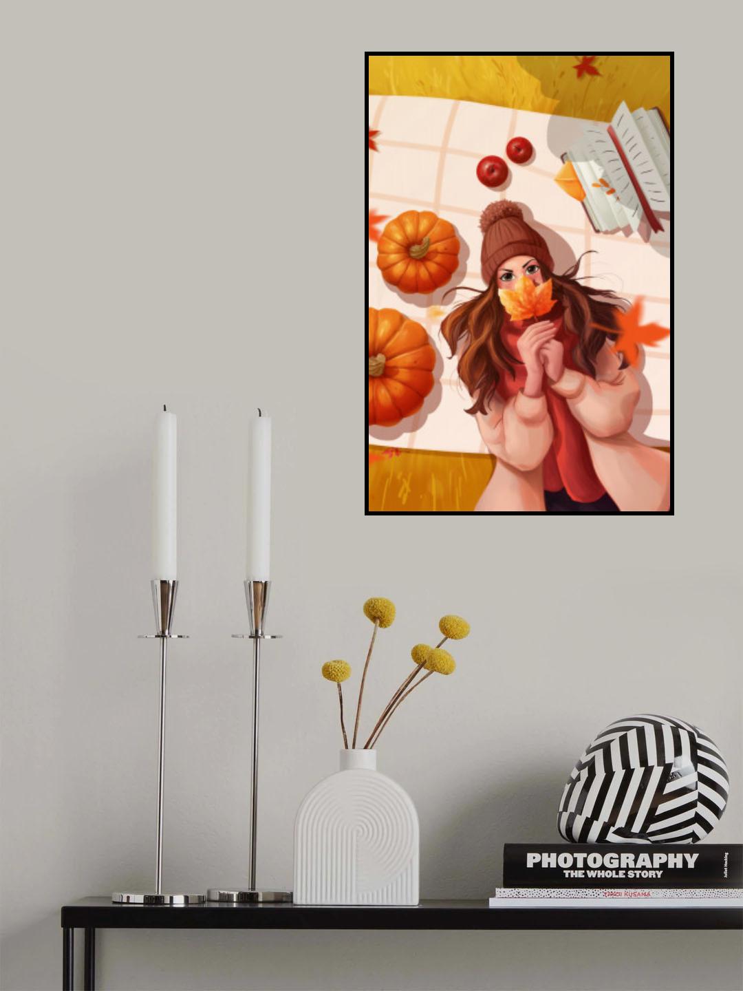 Autumn Girl Poster och Canvastavla