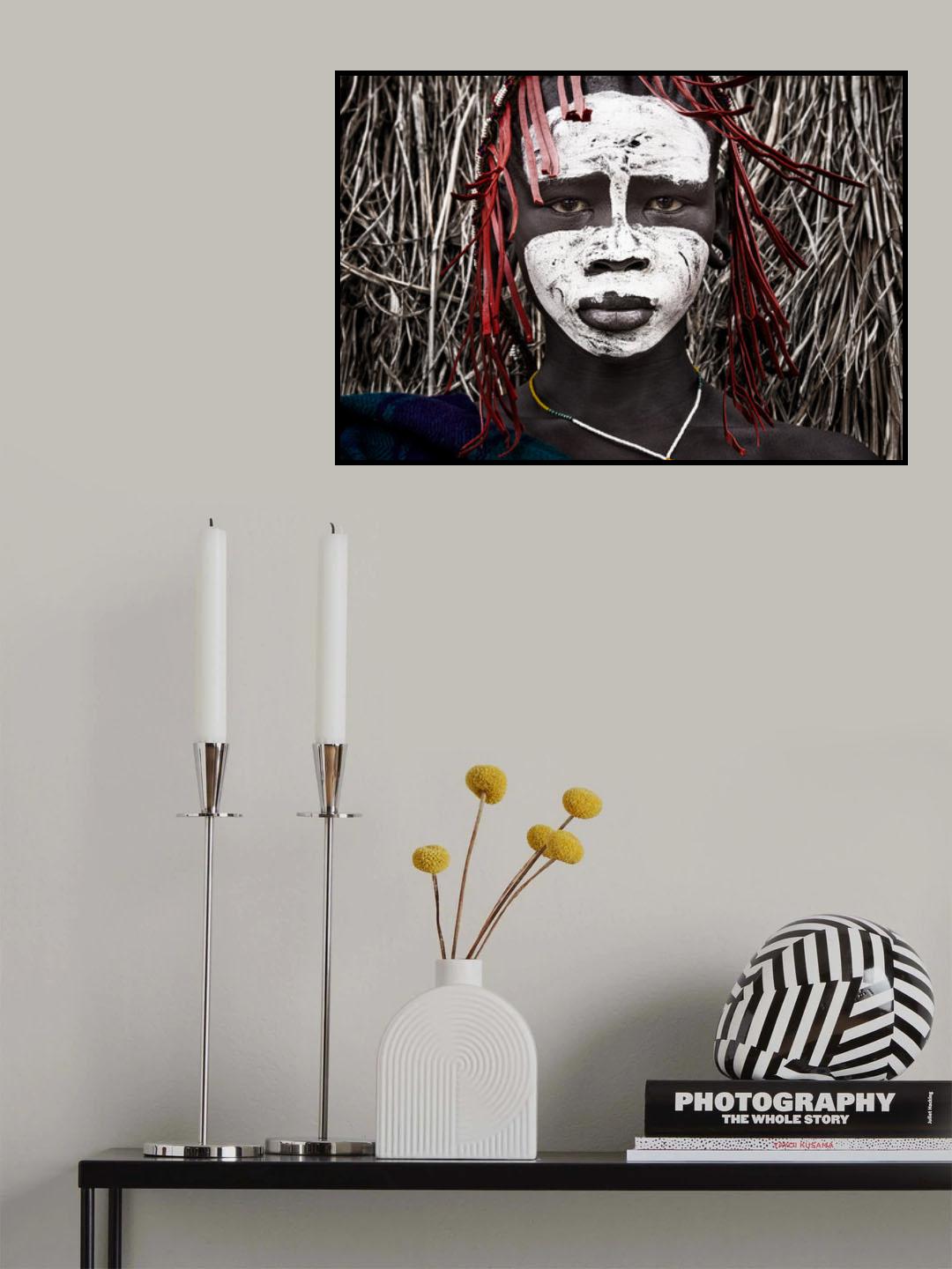 Surma tribe girl-II-Ethiopia Poster och Canvastavla