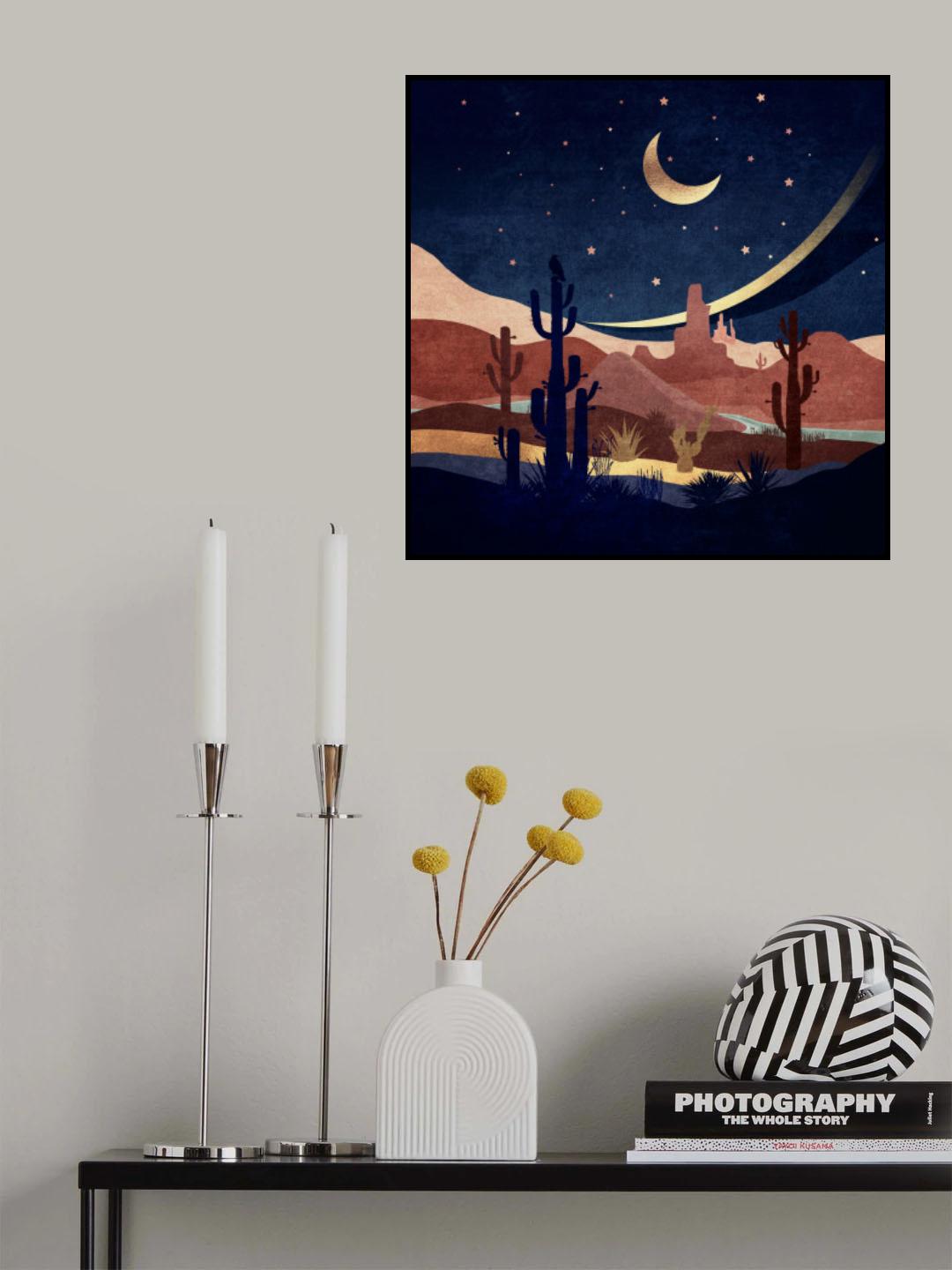 Blue Western Night Poster och Canvastavla