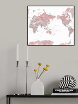 Pacific-centered world map with cities, Piper Poster och Canvastavla