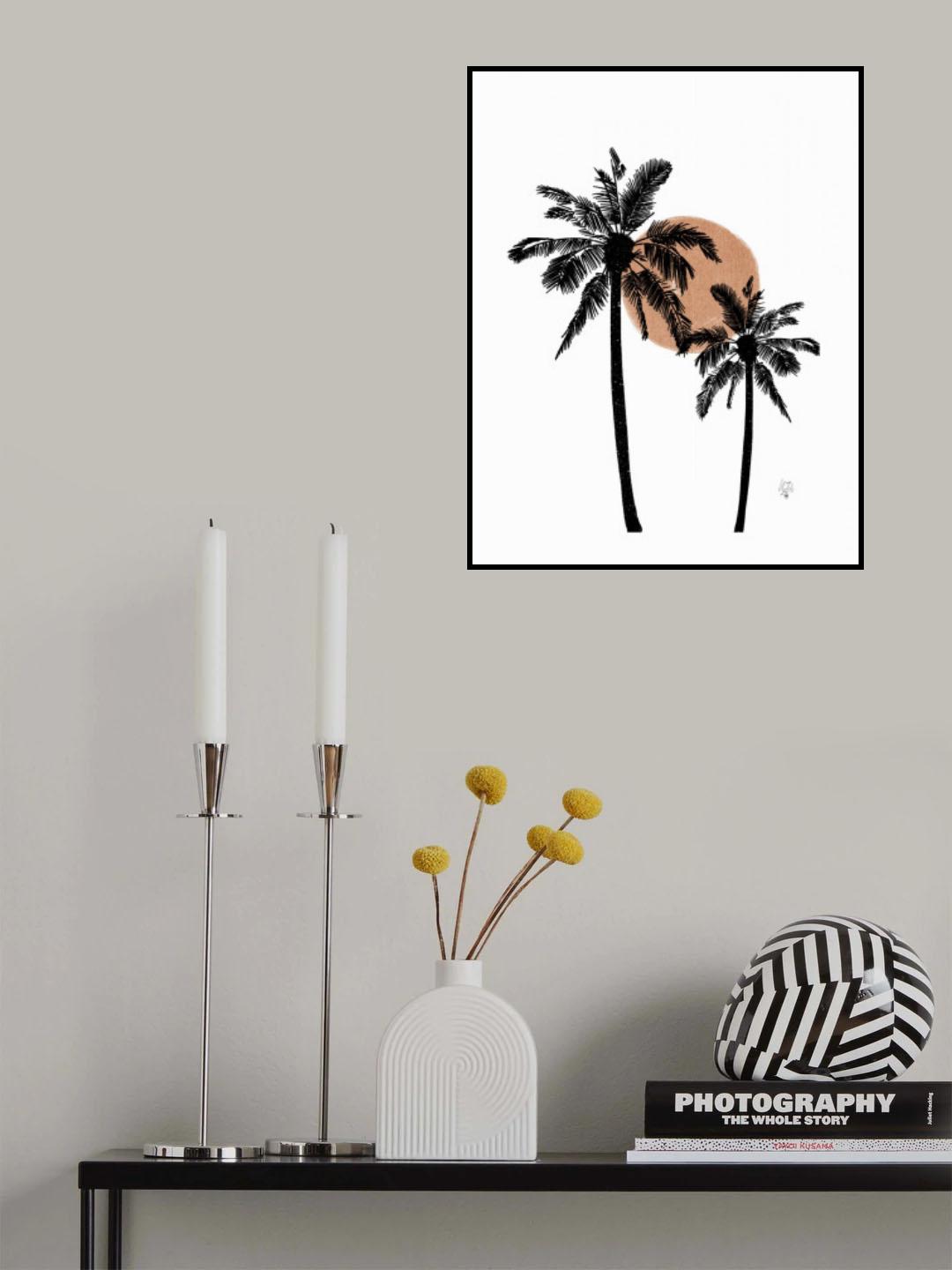 White Background Palm Trees Erum Khalili.png Poster och Canvastavla