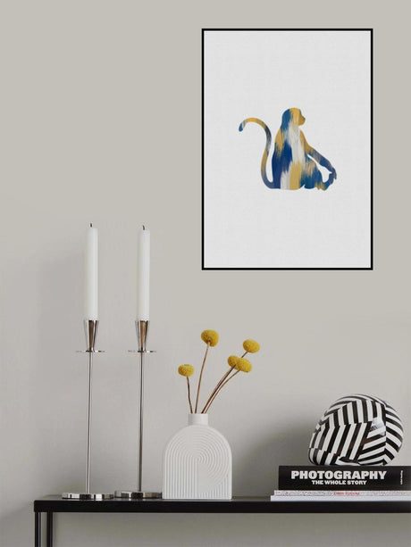Monkey Blue & Yellow Poster och Canvastavla