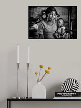 Mother and her child in a sewing company in Ghana. Poster och Canvastavla