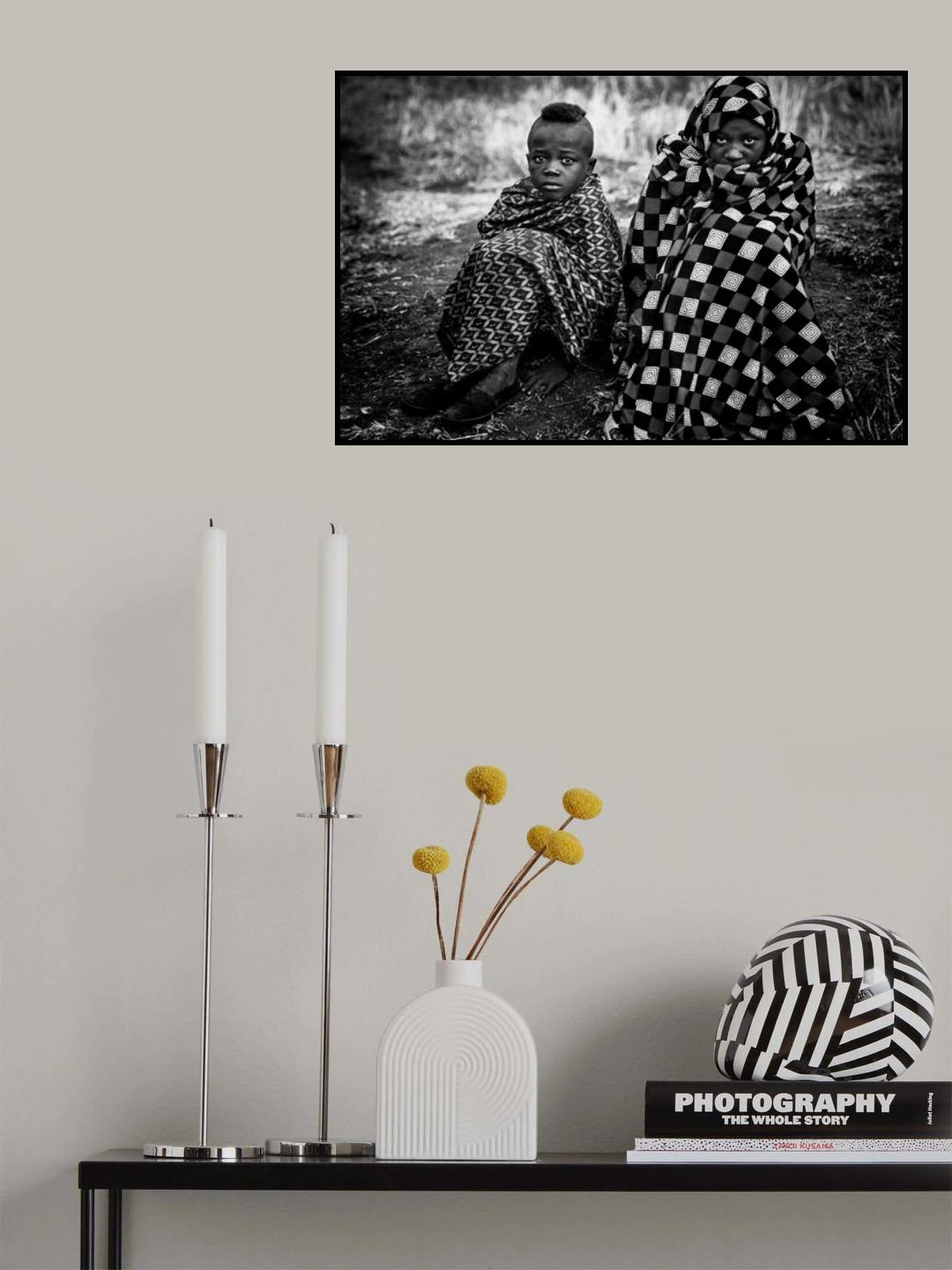 Two surma tribe boys - Ethiopia Poster och Canvastavla