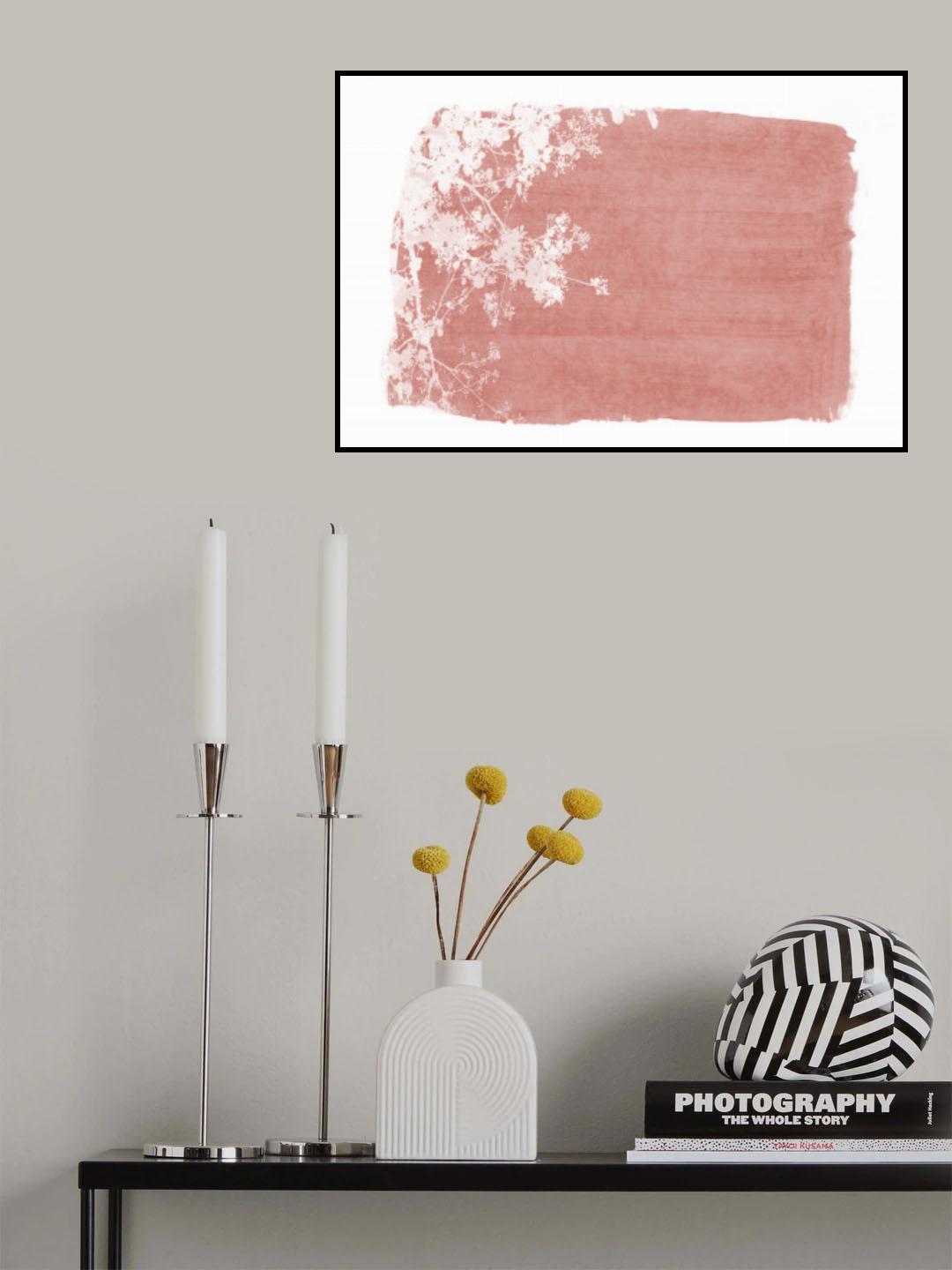 Red Tree Foliage Silhouette Poster och Canvastavla