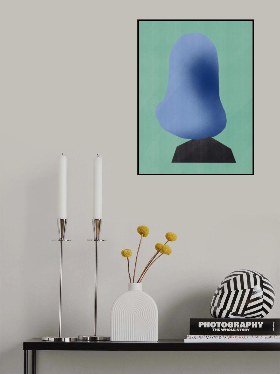 Stone Sculpture In Marble Blue Poster och Canvastavla