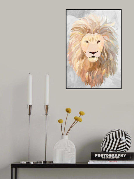 Golden lion portrait Poster och Canvastavla