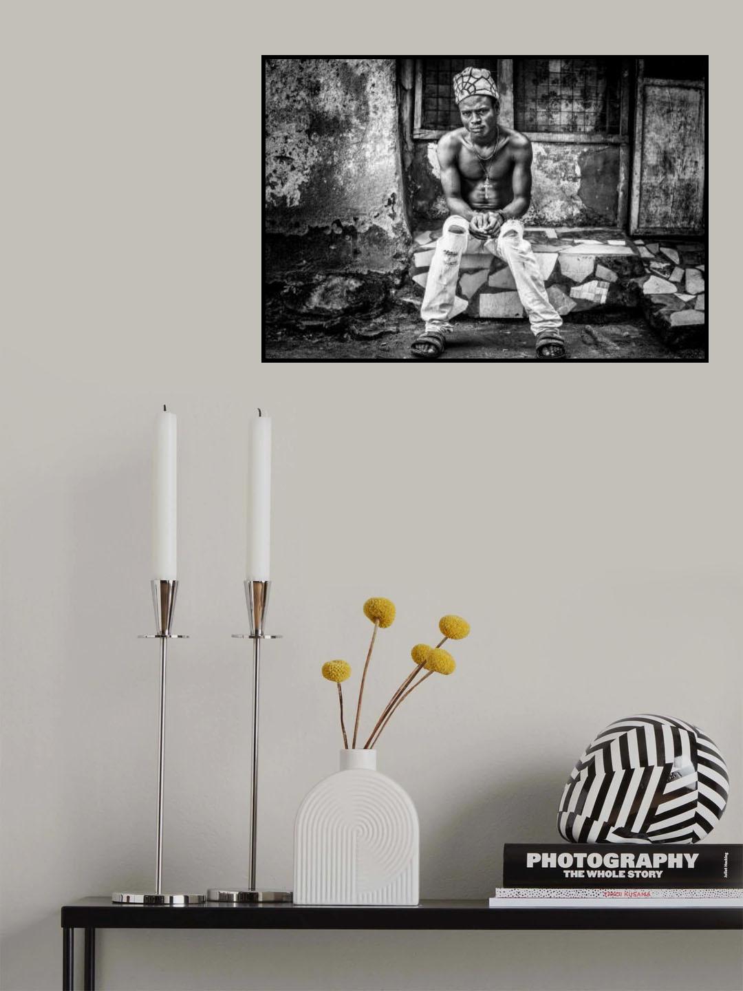 Man in the old Buduburam refugee camp - Ghana Poster och Canvastavla