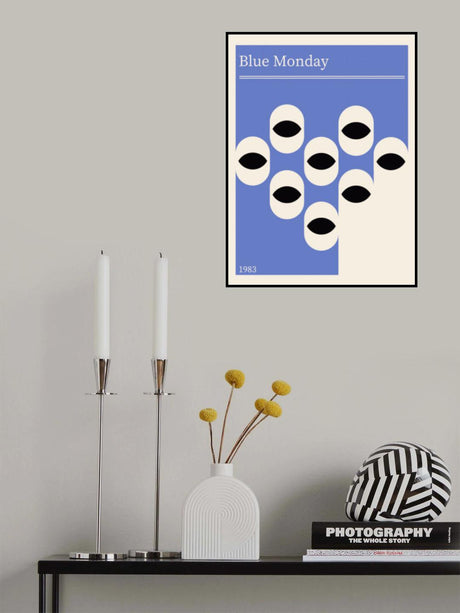 Blue Monday Abstract Retro Poster och Canvastavla