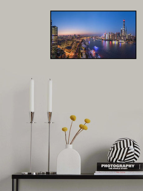 The Blue Hour in Shanghai Poster och Canvastavla