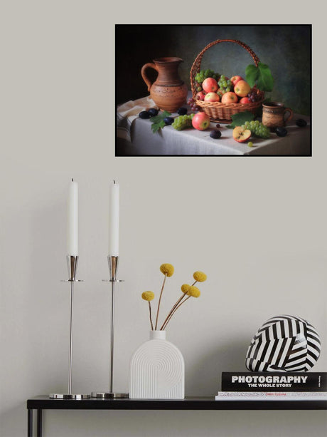 Still life with a basket of fruit Poster och Canvastavla