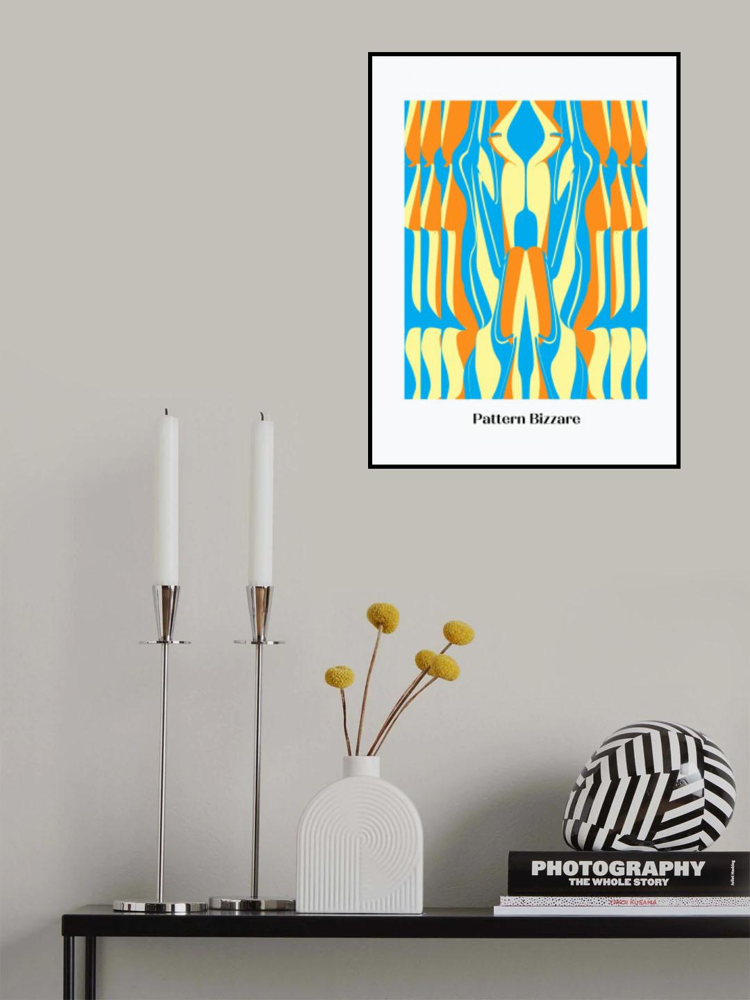 Pattern Bizarre In Blue Orange Layers Poster och Canvastavla