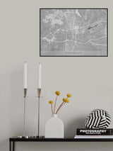 Map of Winston Salem (NC, USA) in gray vintage style Poster och Canvastavla