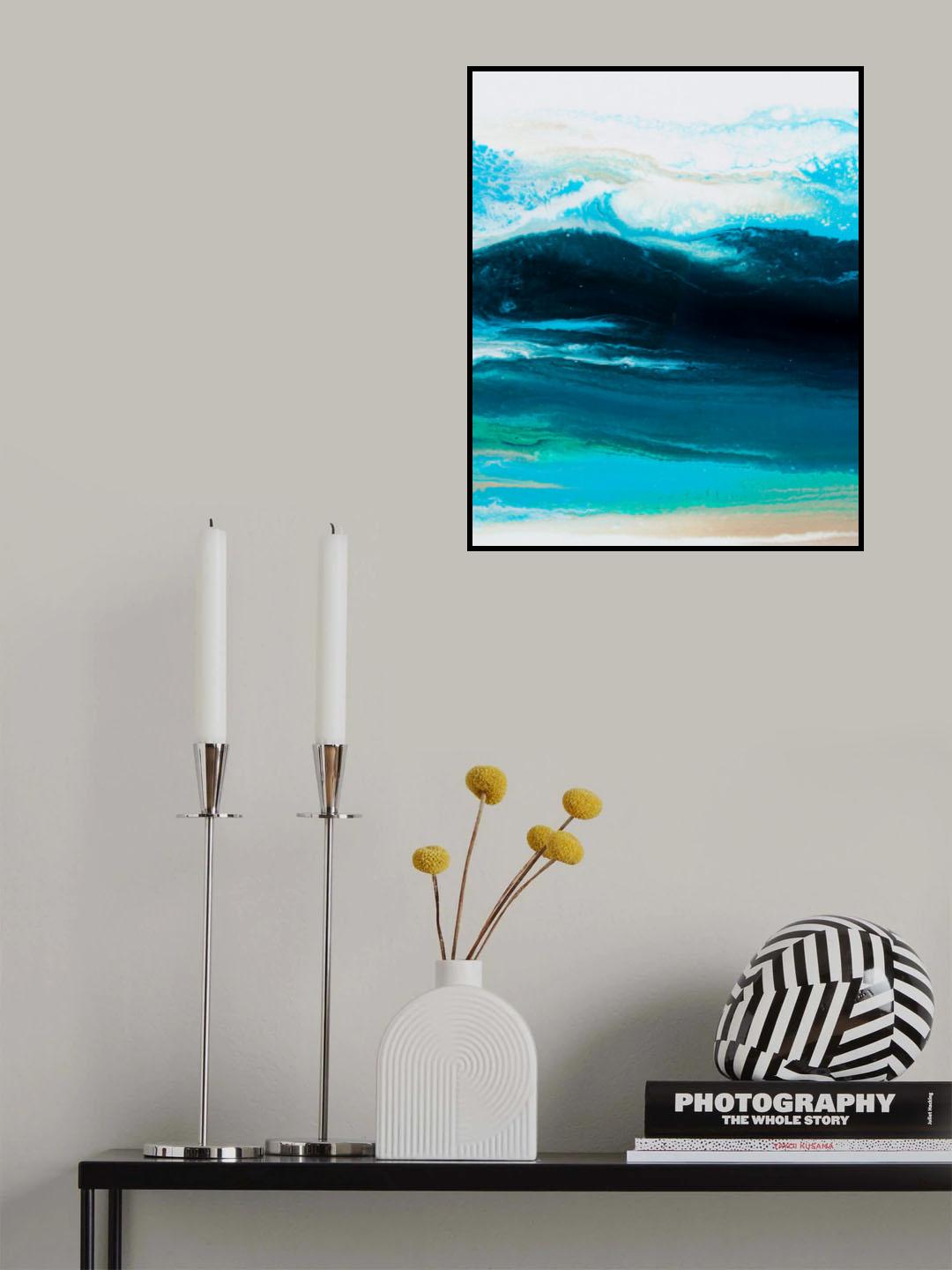 Teal Wave 3 Poster och Canvastavla