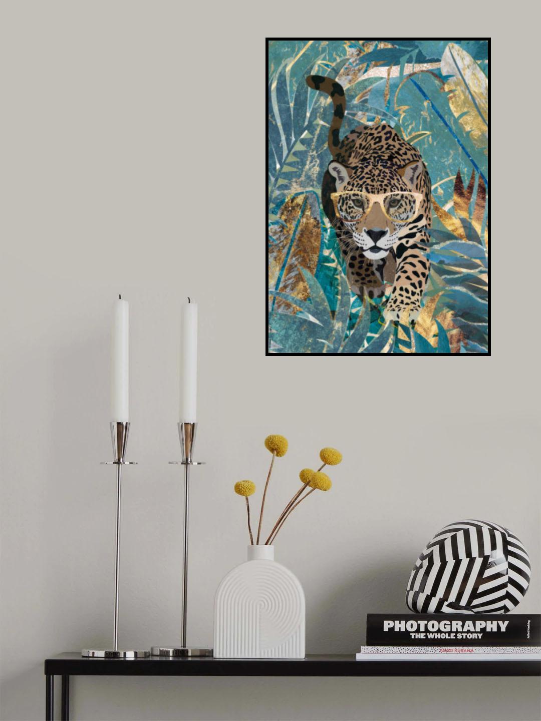 Curious jaguar in the rainforest Poster och Canvastavla