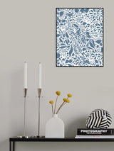 Scandi blue white pattern 2 Poster och Canvastavla