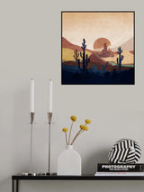 Blue Western Cactus 01 Poster och Canvastavla