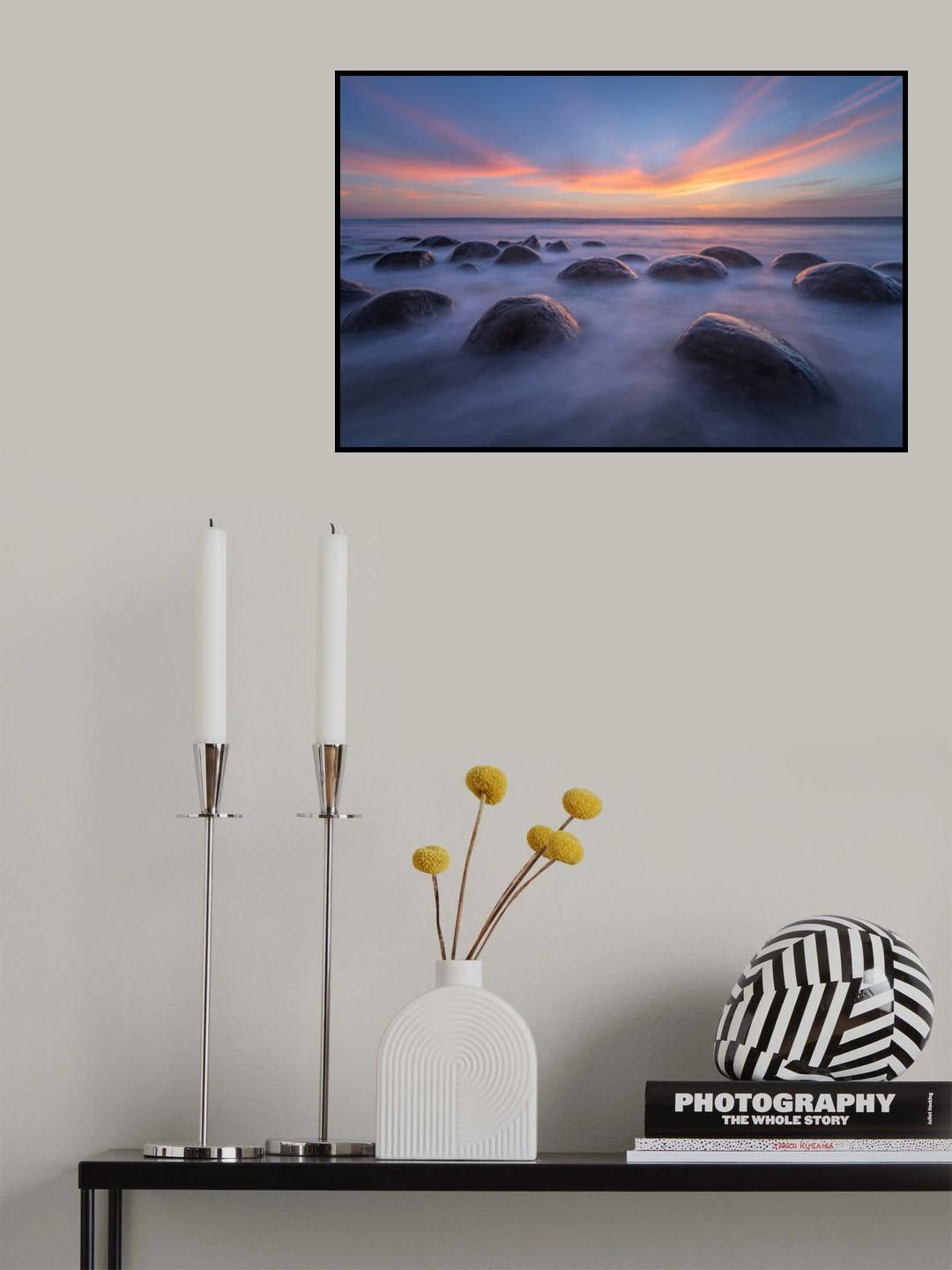 Sunset at Bowling Ball Beach Poster och Canvastavla