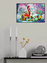 Flamingo &amp; Dahlias Los Vegas Poster och Canvastavla