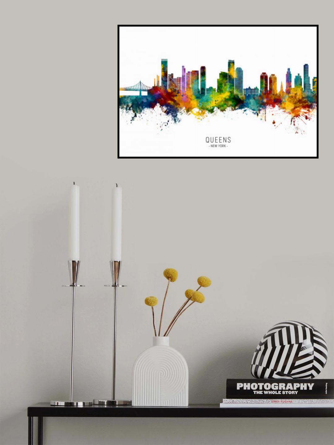 Queens New York Skyline Poster och Canvastavla