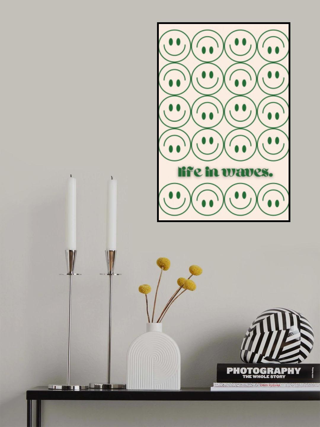 Life In Waves Print Poster och Canvastavla
