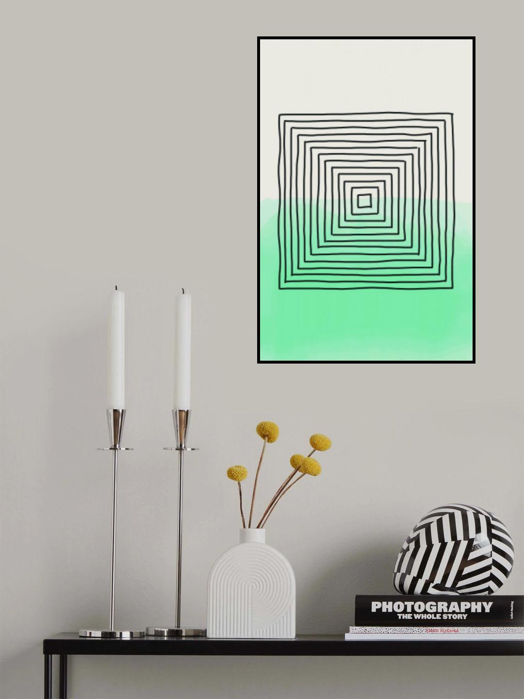 Light Green Watercolor Shapes #2 Poster och Canvastavla