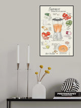 Gazpacho illustrated recipe in English Poster