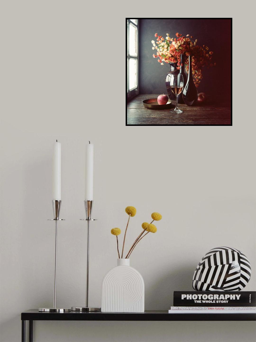 Still Life with Wine and an Apple Poster och Canvastavla