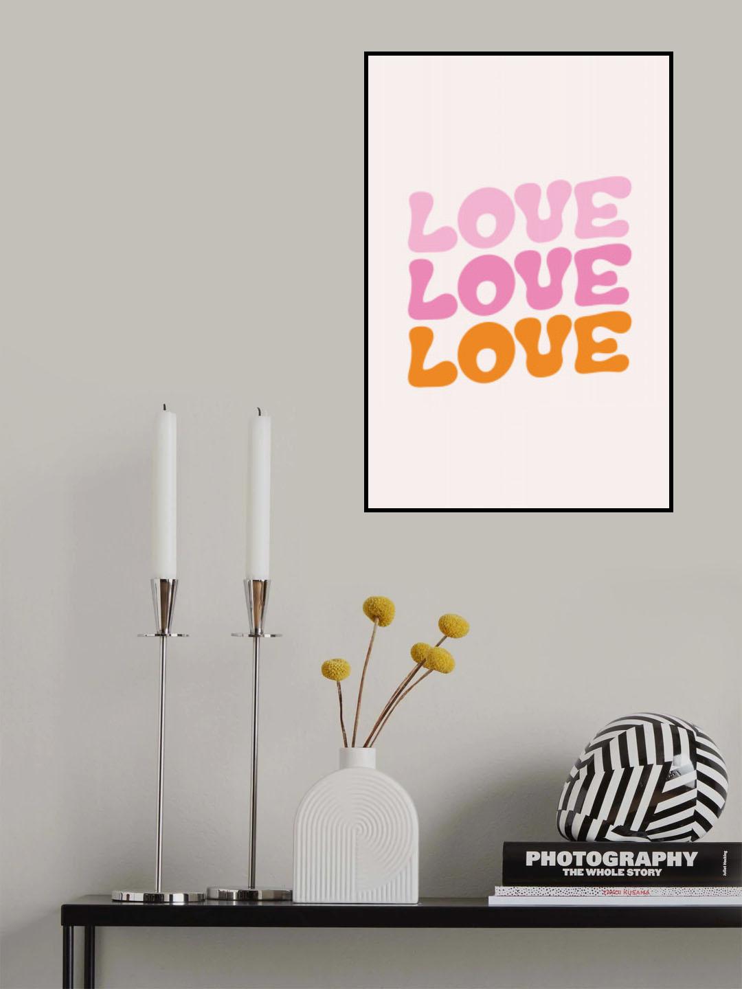 Retro Love Poster och Canvastavla