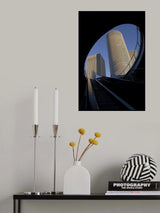 Fragment of Modern Buildings Through Skywalk bridge Poster och Canvastavla
