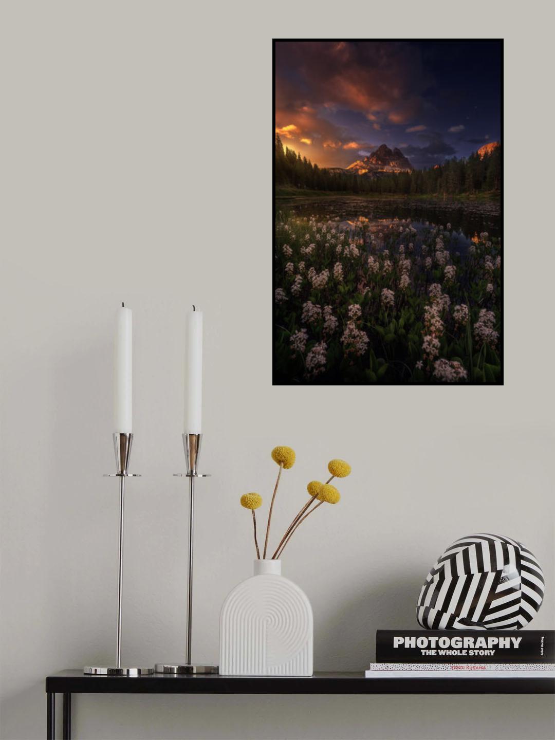 Golden Flowers Poster och Canvastavla