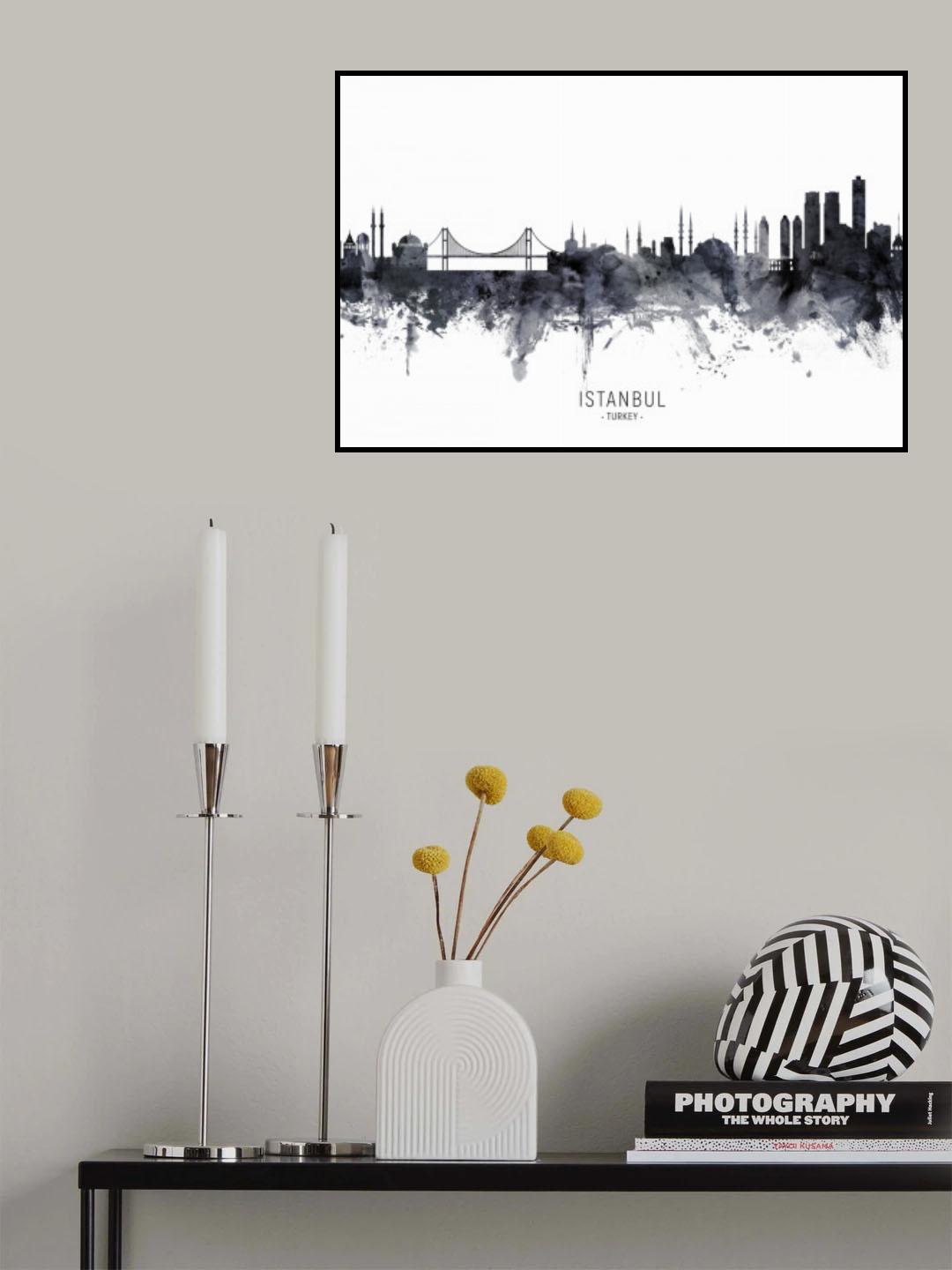 Istanbul Turkey Skyline Poster och Canvastavla