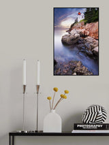 Sunset at Bass Harbor Lighthouse Poster och Canvastavla