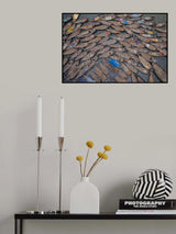 Boats laid out like petals with life saving rings Poster och Canvastavla