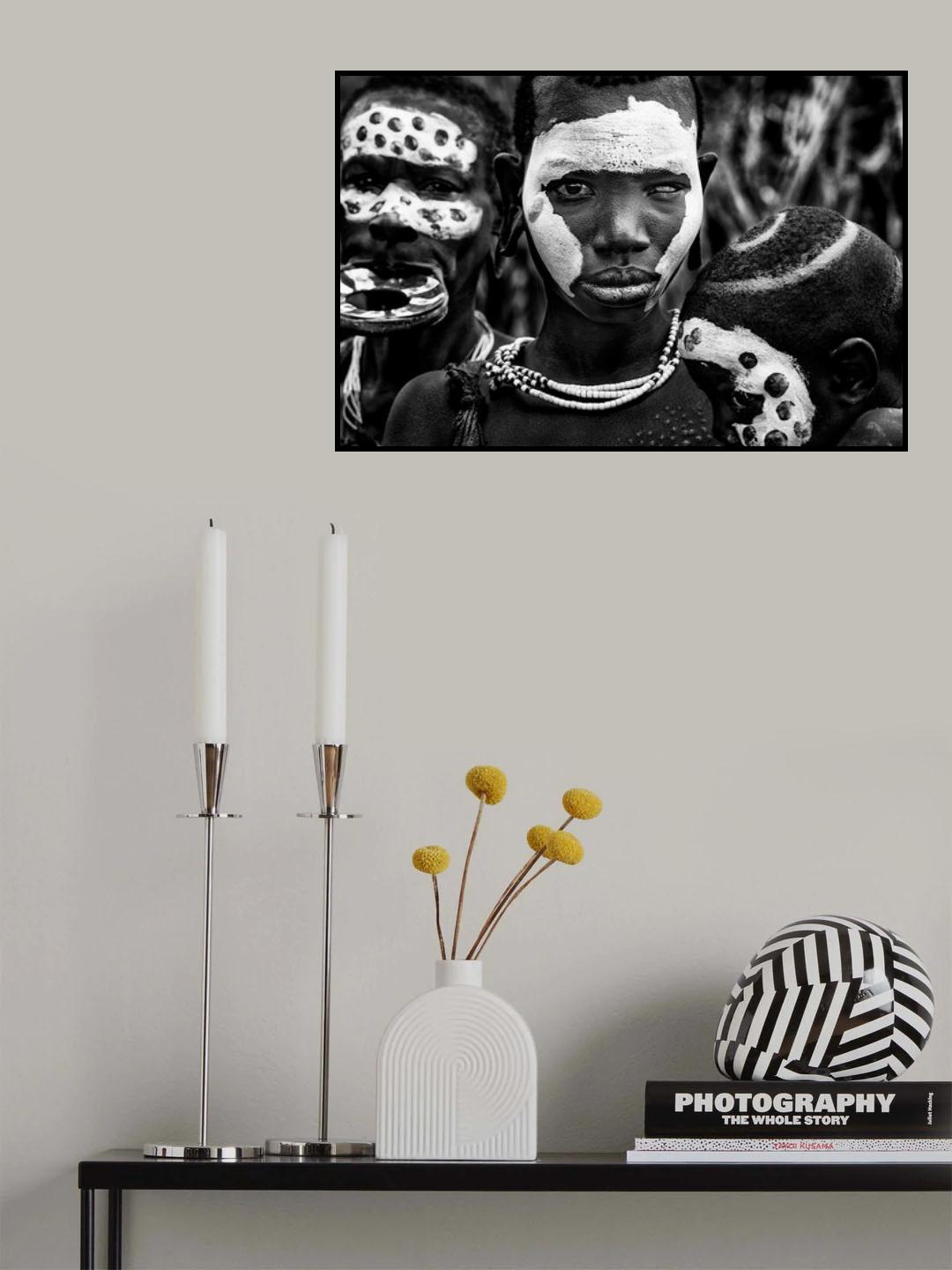 Surma tribe women. Poster och Canvastavla