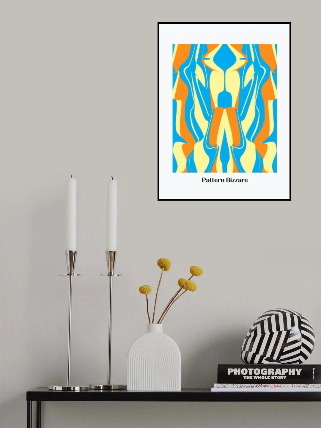 Pattern Bizarre In Blue and Orange Poster och Canvastavla
