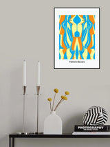 Pattern Bizarre In Blue and Orange Poster och Canvastavla