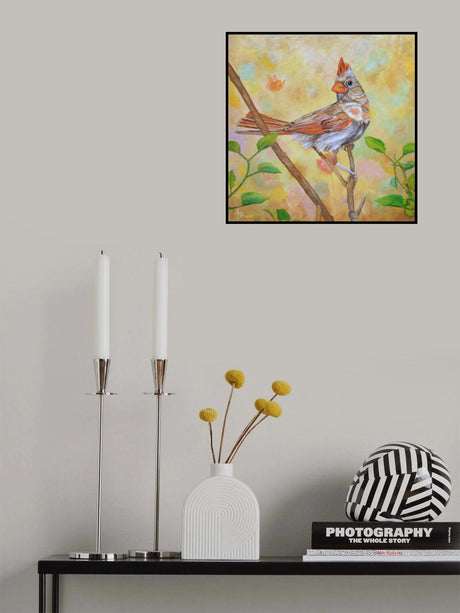 Female Cardinal Portrait Poster och Canvastavla