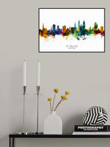 St Gallen Switzerland Skyline Poster och Canvastavla