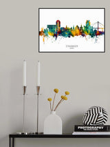 Stavanger Norway Skyline Poster och Canvastavla