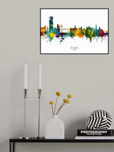 Bilbao Spain Skyline Poster och Canvastavla